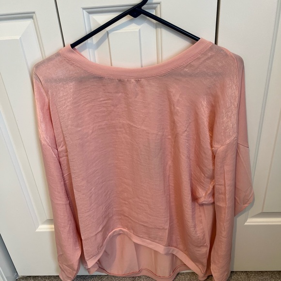 Bare Necessities Satin Jersey long sleeve crew sweater size medium color pink - Picture 13 of 14